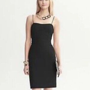 Banana Republic Dress Women Sz 0 Wool Blend Sleeveless Sheath Piped Corset Dress